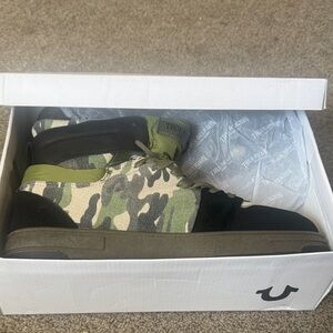 True Religion Green and Black Camouflage Sneakers